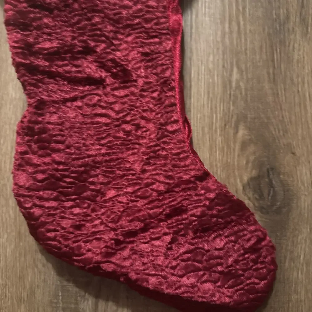 NEW RED CHRISTMAS STOCKING BROWN FAUX FUR CUFF 18